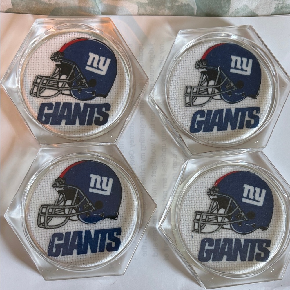 Blue Helmet Coasters - Set of 4